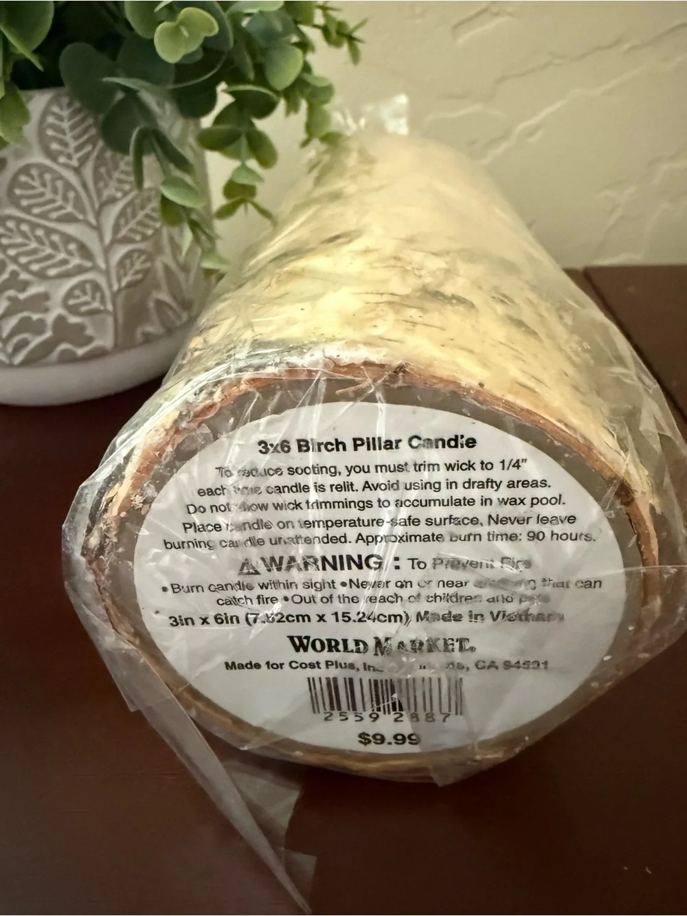 NWT Set of 2 Birch Pillar Candles